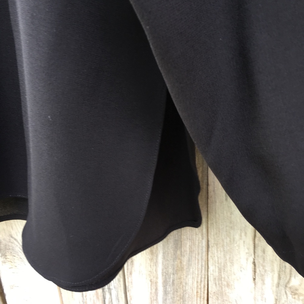 About Design Corp 100% Silk Tunic Blouse Black 12 - Picture 3 of 8